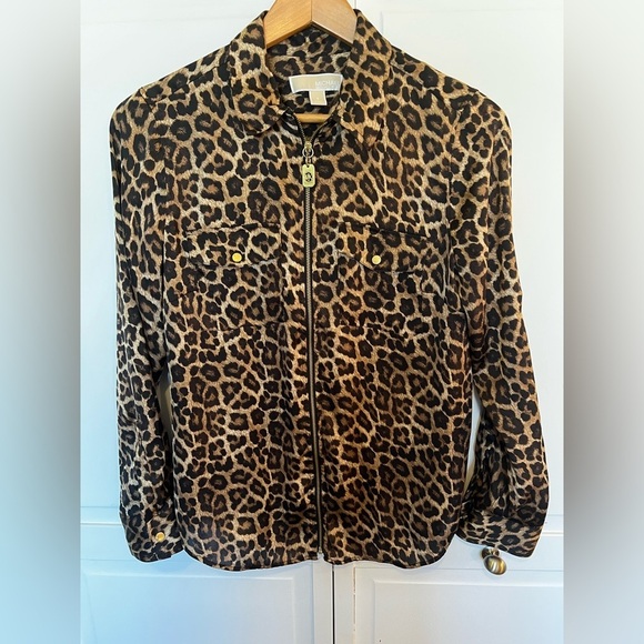 MICHAEL Michael Kors Tops - Michael Kors | Women’s | Leopard Animal Print | Top | Blouse | Zip Front | Small